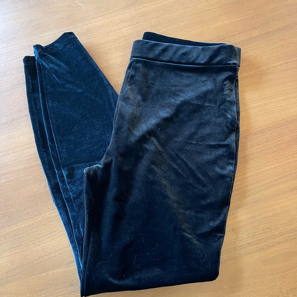 J. Crew Black Velvet Leggings